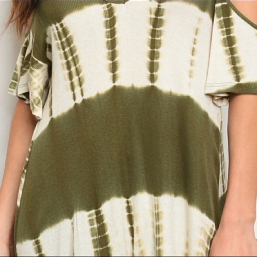 Tie Dye Olive Green Top - Picture 4 of 4
